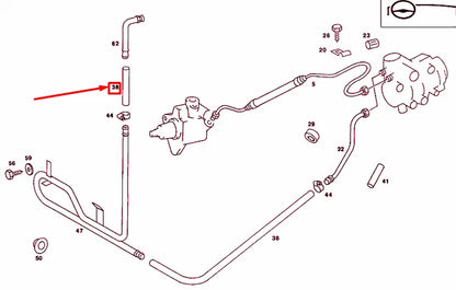 NEW MERCEDES-BENZ SL R107 STEERING HOSE LHD A0009974752 ORIGINAL