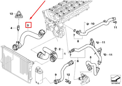 NEW BMW X5 E53 LOWER RADIATOR HOSE 7508688 11537508688 ORIGINAL