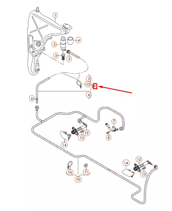 NEW AUDI A6 C7 WASHER SYSTEM PIPE 4G0955667C ORIGINAL