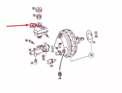 NEW MERCEDES-BENZ C W203 BRAKE BOOSTER ASSEMBY RESERVOIR A2034300002 ORIGINAL