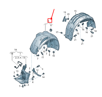 new audi rs7 sportback 4g front right inner arch liner 4g8821172f original