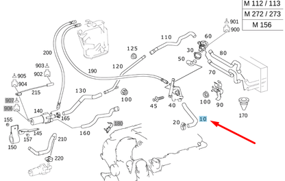 new mb sl r230 amg engine to connecting piece hose lhd a2308324594 original