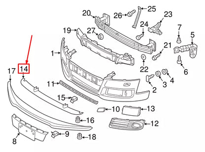 NEW AUDI TT 8J3 FRONT LOWER BUMPER SPOILER 8J0807110A ORIGINAL