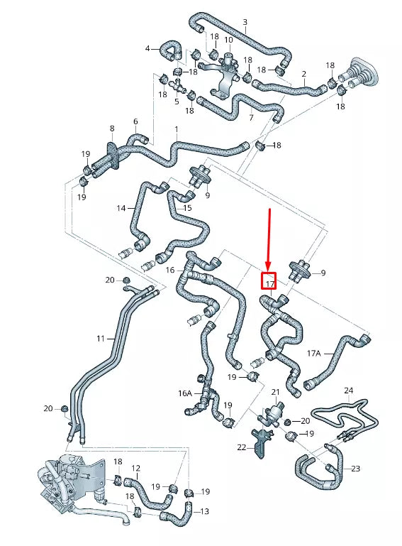 NEW AUDI Q5 8R AUXILIARY HEATER HEATING HOSE 8R0819334AE