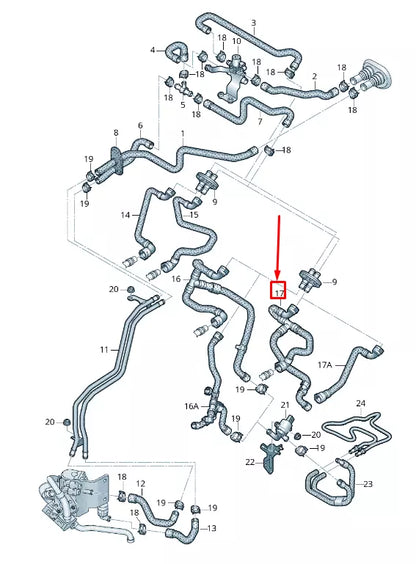 NEW AUDI Q5 8R AUXILIARY HEATER HEATING HOSE 8R0819334AE