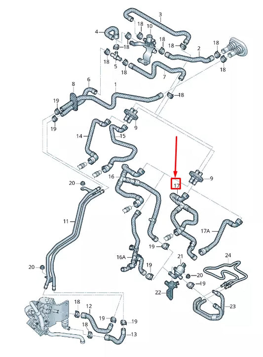 NEW AUDI Q5 8R AUXILIARY HEATER HEATING HOSE 8R0819334AE