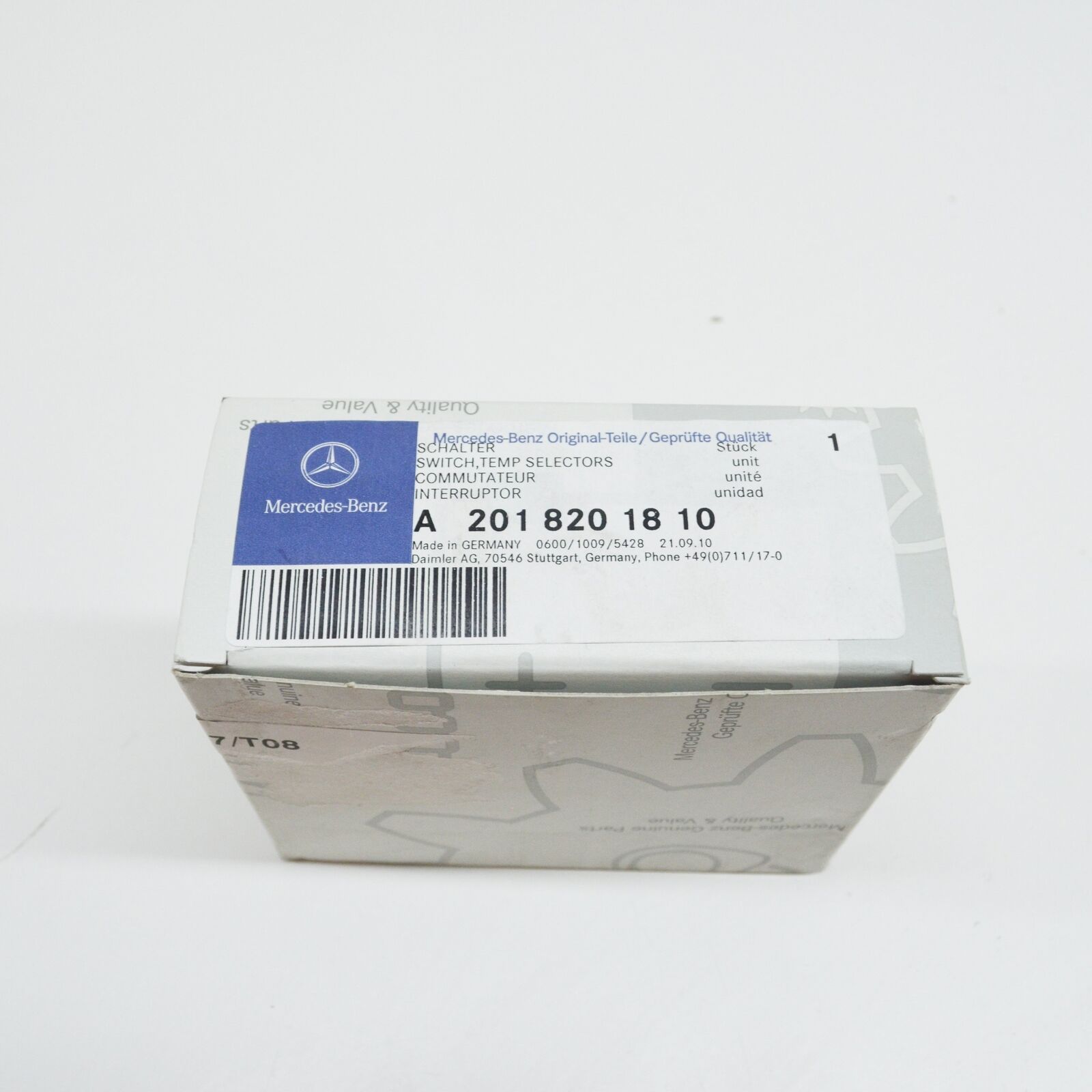 NEW MERCEDES-BENZ 190 W201 TEMPERATURE SELECTOR SWITCH A2018201810 ORIGINAL