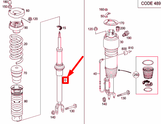 new mercedes-benz e w211 front shock absorber a2113239200 original