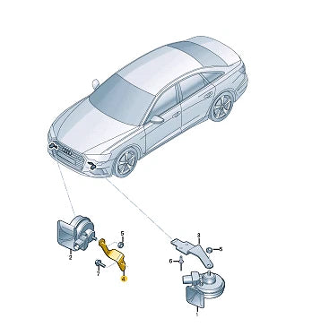 NEW AUDI A6 C8 RIGHT HIGH TONE HORN BRACKET 4K6951230 ORIGINAL