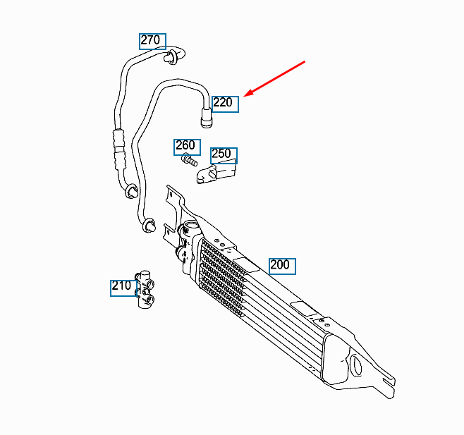 NEW MERCEDES-BENZ M-CLASS W164 OIL COOLER LINE A1645006972 ORIGINAL