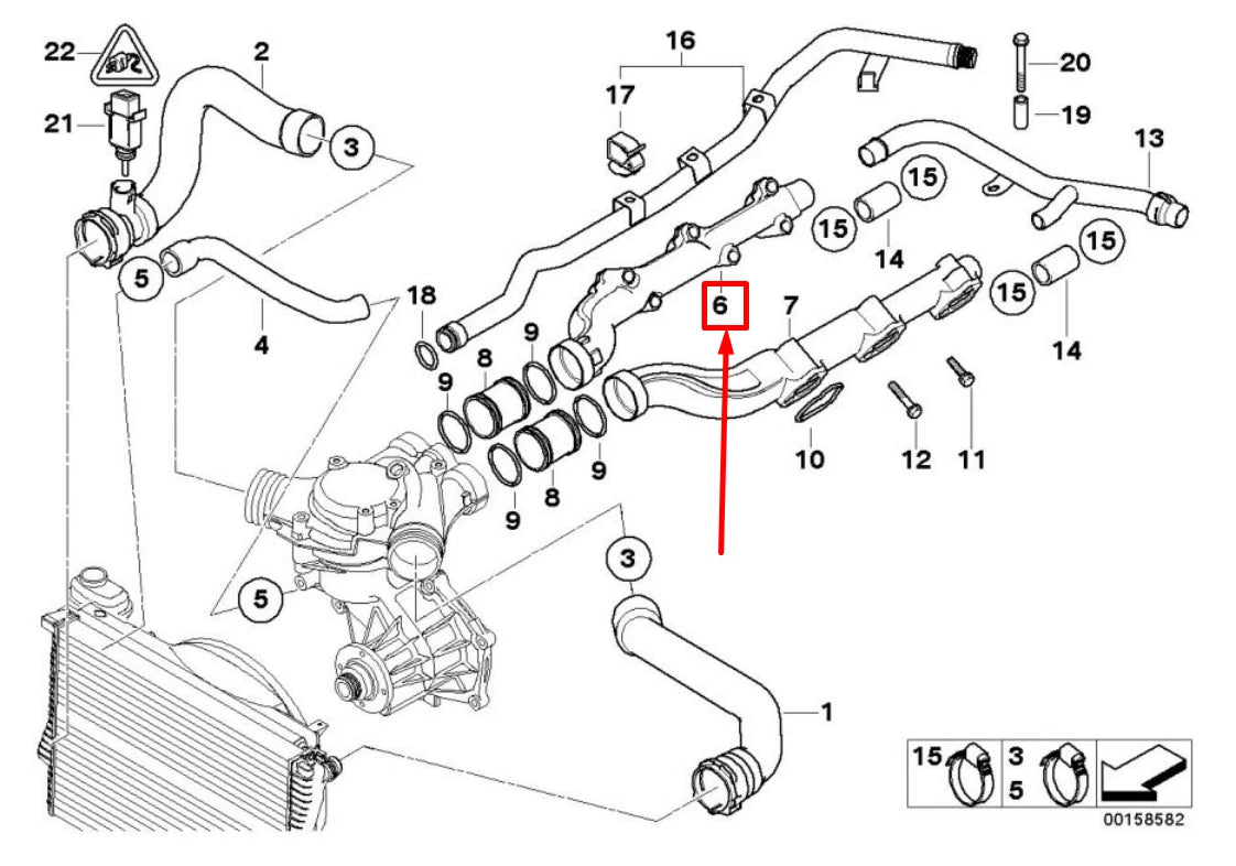 NEW BMW Z8 ROADSTER E52 WATER HOSE RETURN PIPE 11531406918 1406918 ORIGINAL
