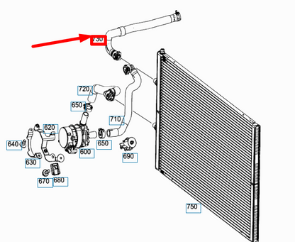 new mercedes-benz sl r231 low temp cooler coolant hose a2315000675 original