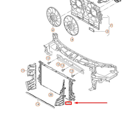 NEW AUDI A6 C7 RADIATOR LEFT AIR GUIDE 4G0121283CA ORIGINAL