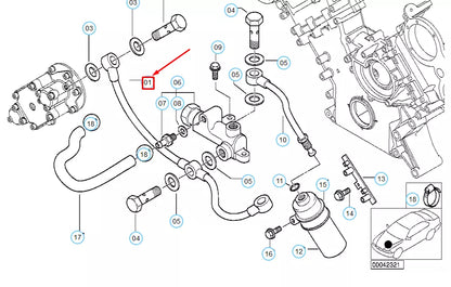 NEW BMW M5 E39 VANOS CYLINDER HEAD CONNECTING LINE 11361407472