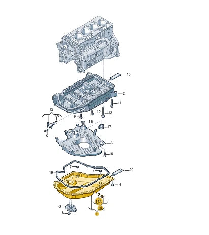 NEW VOLKSWAGEN JETTA MK7 A7 CRANKCASE LOWER OIL PAN PART 06K103600AA ORIGINAL