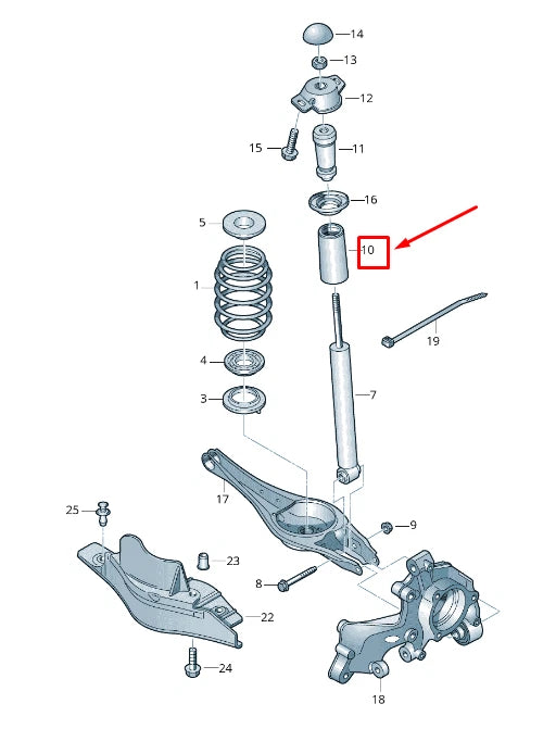 NEW VW SHARAN 7N REAR SHOCK ABSORBER PROTECTIVE PIPE 7N0513425