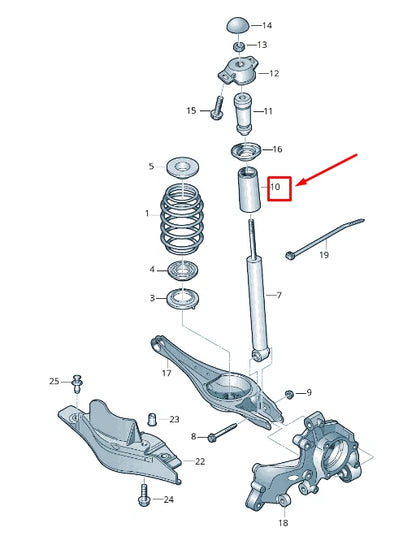 NEW VW SHARAN 7N REAR SHOCK ABSORBER PROTECTIVE PIPE 7N0513425