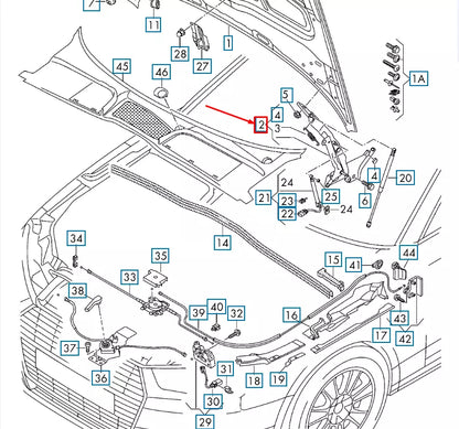 NEW AUDI A4 B9 ENGINE HOOD LEFT HINGE 8W0823301E