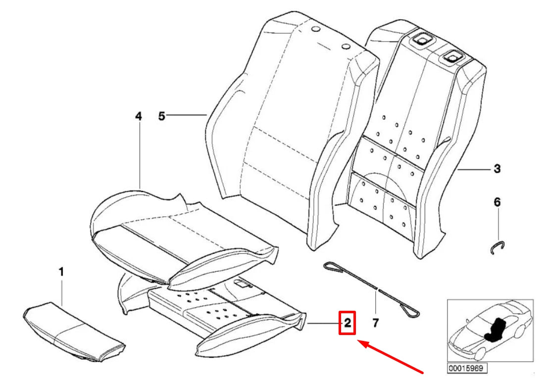 NEW BMW 3 E46 FRONT SEAT BOTTOM FOAM 8214937 52108214937 ORIGINAL