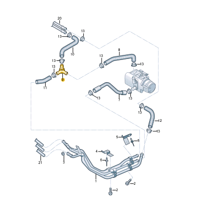 new volkswagen transporter t6 engine coolant thermostat 7e0820295b original