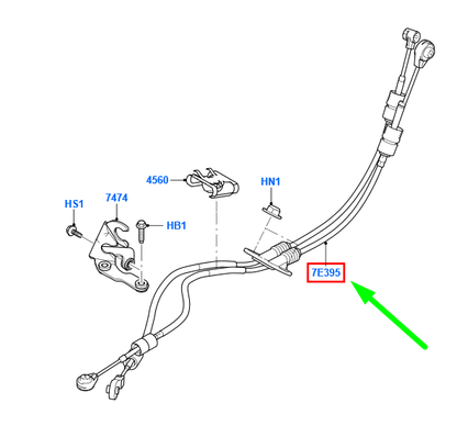new ford mondeo mk3 selector lever control cable 1732952 7g9r-7e395-kh original