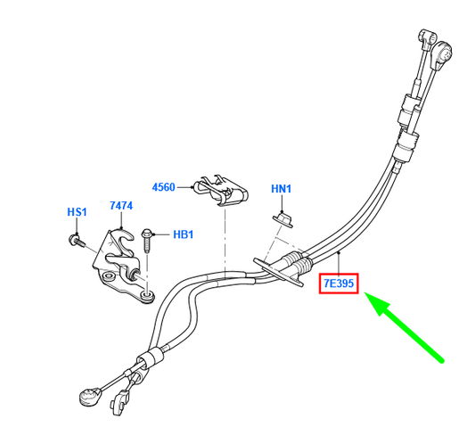 new ford mondeo mk3 selector lever control cable 1732952 7g9r-7e395-kh original