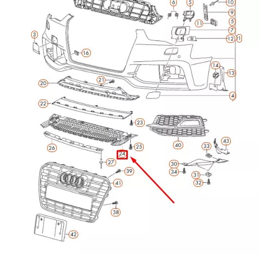NEW AUDI A5 8T3 FRONT BUMPER LOWER CENTRE CLOSING ELEMENT 8T0807611C