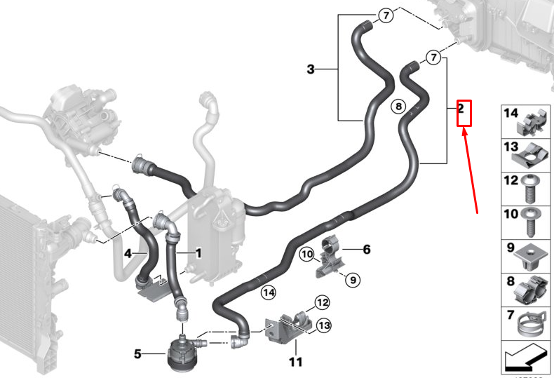 new bmw 6 gran turismo g32 coolant feed hose 64219299637 original