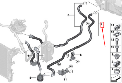 new bmw 6 gran turismo g32 coolant feed hose 64219299637 original
