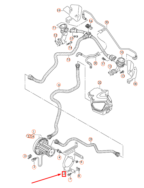 NEW AUDI A4 B8 SECONDARY AIR PUMP BRACKET 8T0906617C ORIGINAL