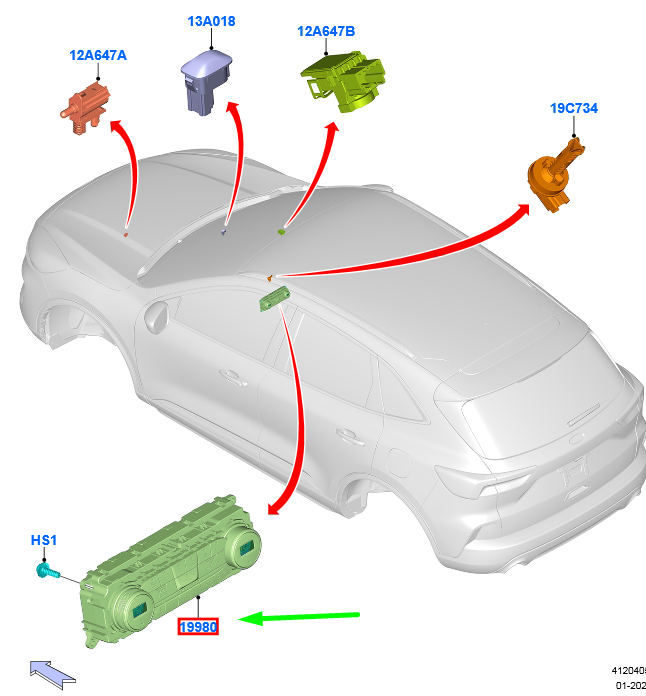 new ford kuga mk3 climate heater control unit assy 2534657 original