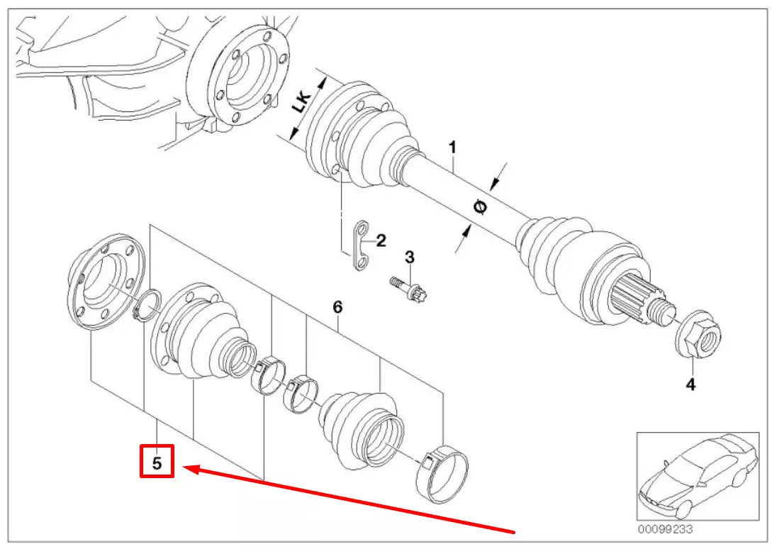 NEW BMW 3 E46 INNER CV BOOT REPAIR KIT 33211229593 1229593 ORIGINAL