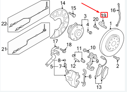 new vw beetle a5 front right abs wheel speed sensor wht003856 original