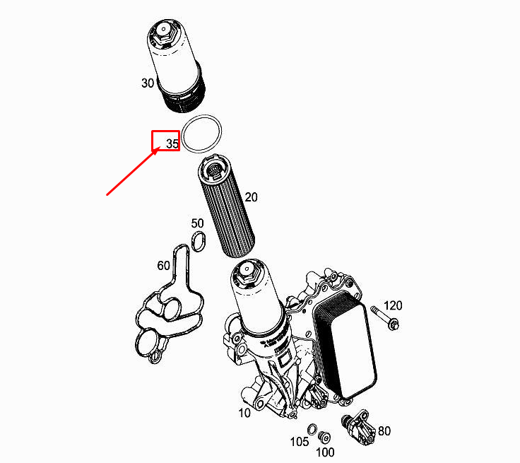 new mercedes-benz cls c257 engine oil filter o-ring a0289974745 original