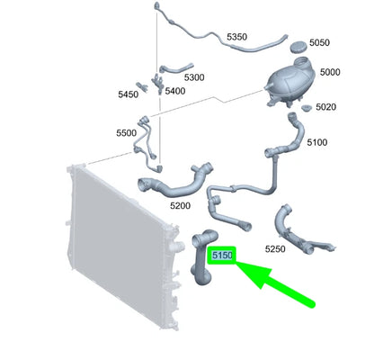 NEW MERCEDES-BENZ C W205 LEFT SIDE RADIATOR COOLANT HOSE A2055019101 ORIGINAL