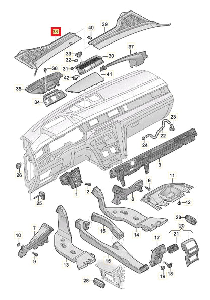 NEW VOLKSWAGEN PASSAT B8 FRONT LEFT WIPER COWL TRIM LHD 3G1819403F9B9