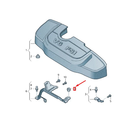 NEW VW TOUAREG 7P MK2 ENGINE COVER DAMPING SLEEVE 8N0103954 ORIGINAL
