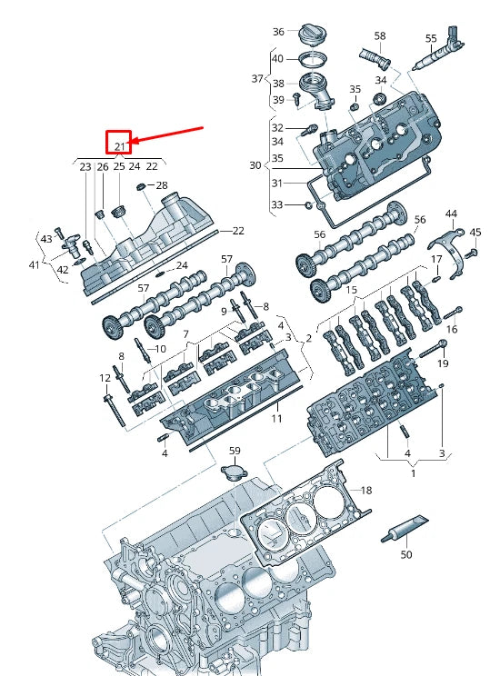 NEW AUDI A4 B9 ENGINE CYLINDER HEAD COVER 059103470CS ORIGINAL
