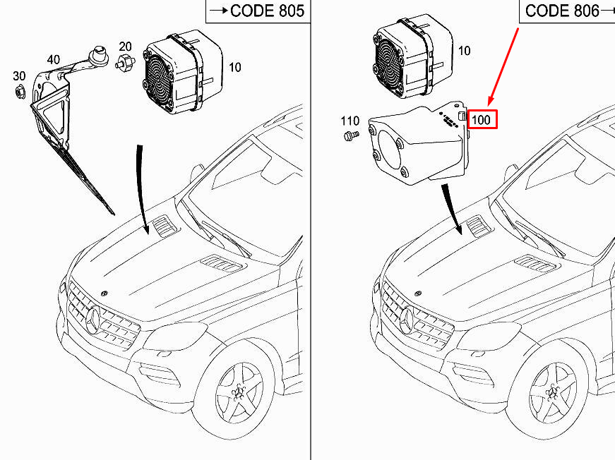 new mercedes-benz ml w166 sound generator bracket a1665451400 original