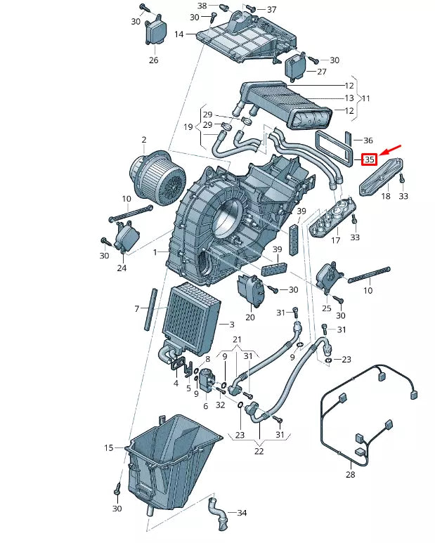 NEW VW TOUAREG 7P MK2 EVAPORATOR SEAL 7L0820080