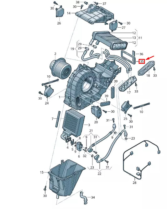 NEW VW TOUAREG 7P MK2 EVAPORATOR SEAL 7L0820080