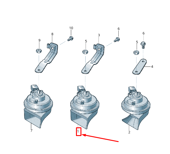 new vw beetle 5c left low tone horn 5c0951221f original