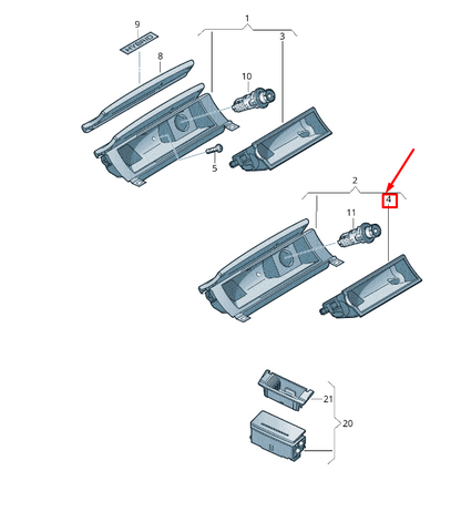 NEW VW TOUAREG 7P MK2 FRONT STOWAGE COMPARTMENT 7P6857130B ORIGINAL
