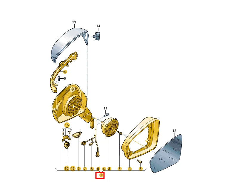 NEW VW TIGUAN AD1 FRONT RIGHT DOOR MIRROR COVER LHD 5NN857508AD9B9 ORIGINAL