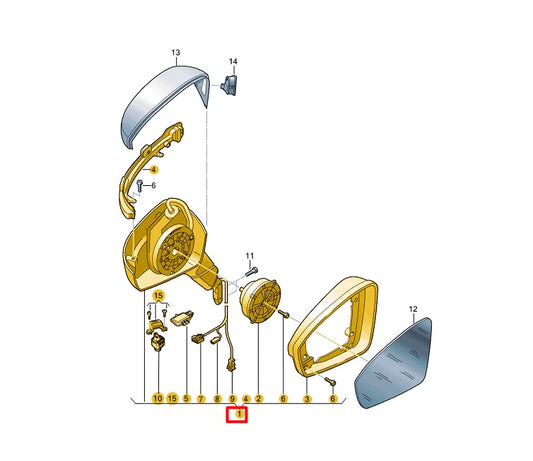 NEW VW TIGUAN AD1 FRONT RIGHT DOOR MIRROR COVER LHD 5NN857508AD9B9 ORIGINAL