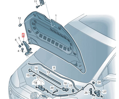 NEW VOLKSWAGEN UP FRONT LEFT BONNET HOOD HINGE 1S0823301