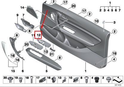 new bmw 2 f22 front left power window switch trim 51417290551 7290551 original