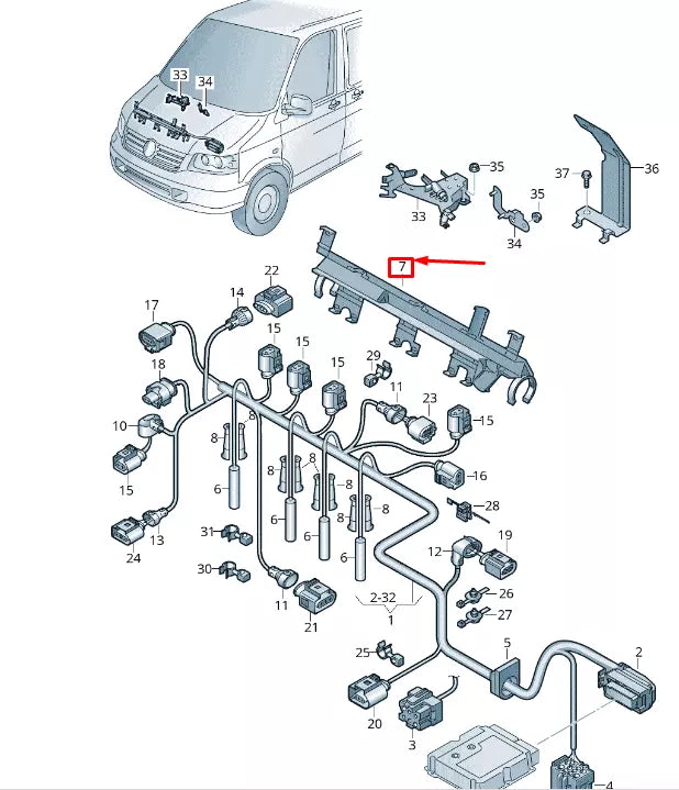 NEW VW TRANSPORTER VI T6 INJECTION VALVE CABLE GUIDE 03L971824F
