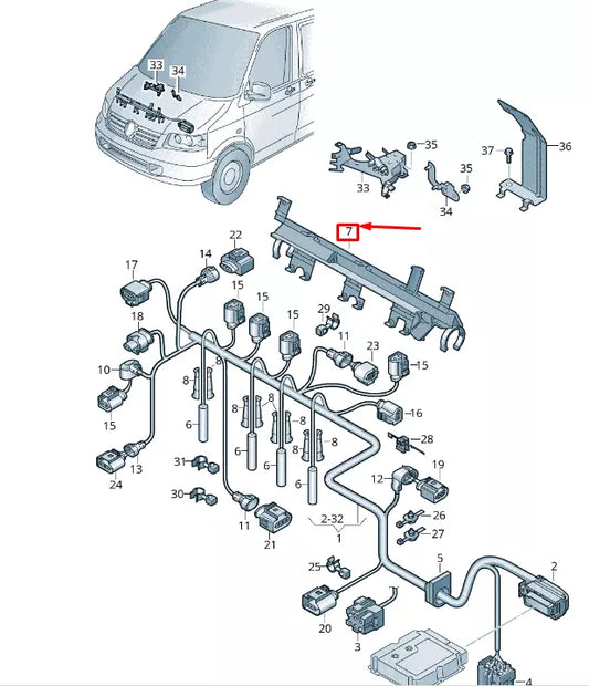 NEW VW TRANSPORTER VI T6 INJECTION VALVE CABLE GUIDE 03L971824F