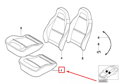 NEW BMW Z3 COUPE E36 FRONT FOAM PLASTIC SEAT 2693070 52102693070 ORIGINAL